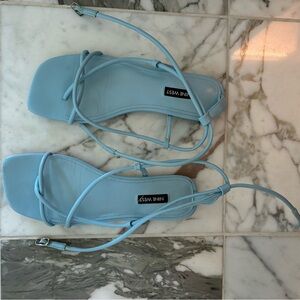 Nine West Light Blue Wrap Sandals